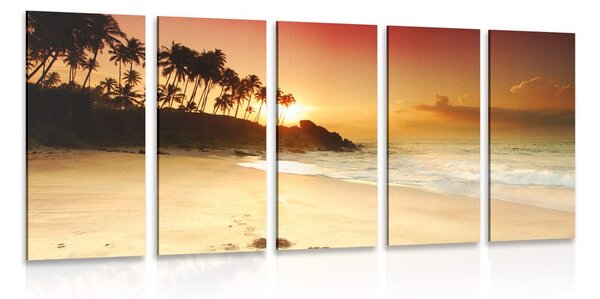 Quadri 5 pezzi – Tramonto in Sri Lanka