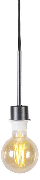 Lampada a sospensione moderna nera con paralume bianco 50 cm - Combi 1