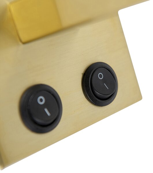 Lampada da parete moderna in ottone con paralume in velluto nero - Brescia