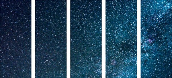Quadri 5 pezzi – Splendida Via Lattea tra le stelle