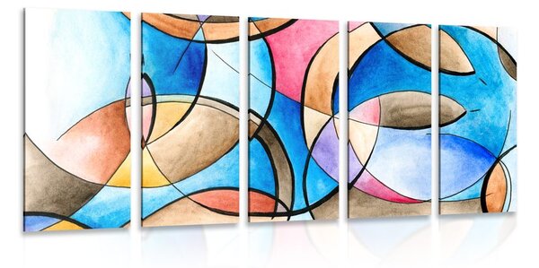 Quadri 5 pezzi – Disegno astratto di forme