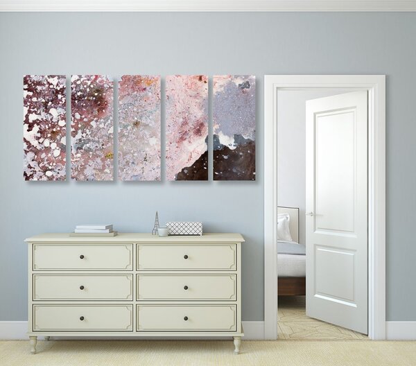 Quadri 5 pezzi – Astrazione in toni delicati