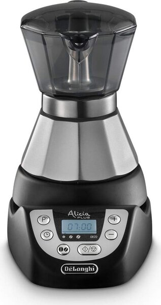 De Longhi Alicia PLUS EMKP 21.B Caffettiera elettrica Moka 1 o 2 Tazze Caff Macinato in Polvere Funzione Orzo e Aroma con Timer