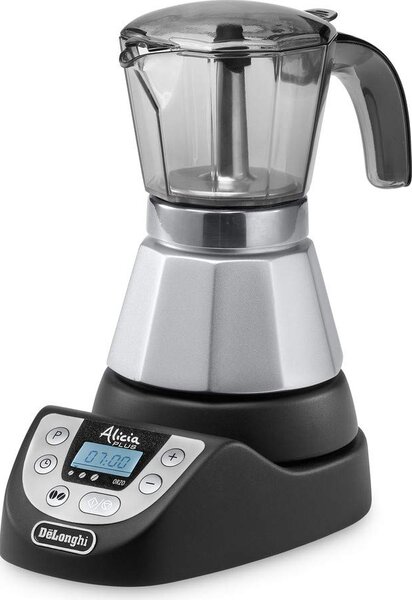 De Longhi Alicia PLUS EMKP 42.B Caffettiera elettrica Moka 2 o 4 Tazze Caff Macinato in Polvere Funzione Orzo e Aroma con Timer