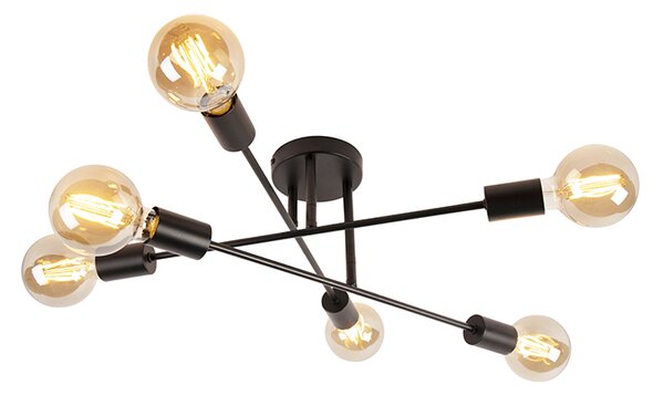 Plafoniera intelligente nera 6 luci incl. Wifi G95 - Sydney