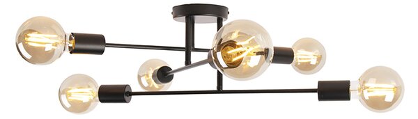 Plafoniera intelligente nera 6 luci incl. Wifi G95 - Sydney
