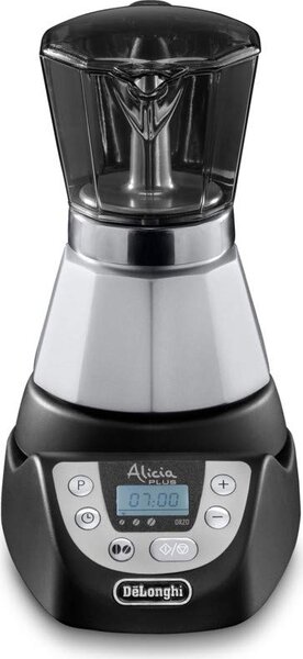 De Longhi Alicia PLUS EMKP 42.B Caffettiera elettrica Moka 2 o 4 Tazze Caff Macinato in Polvere Funzione Orzo e Aroma con Timer