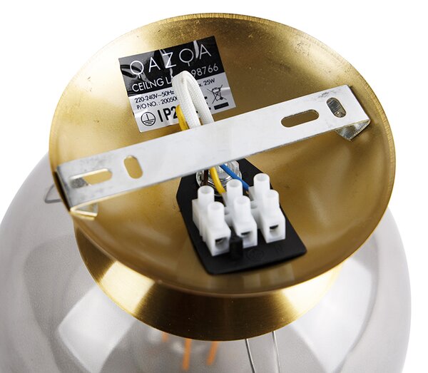 Plafoniera smart in ottone con vetro fumé con WiFi ST64 - Pallon