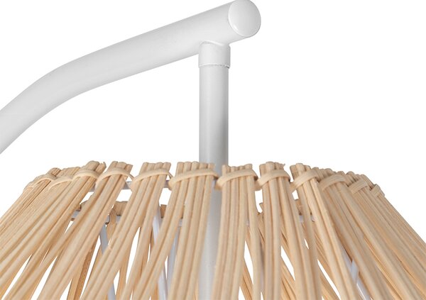 Lampada da terra rustica bianca con rattan - Sam
