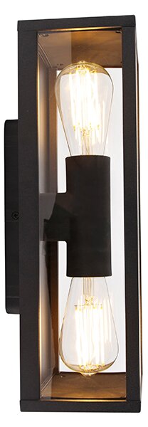 Applique da parete Industriale Nera 38 cm 2 luci IP44 - CHARLOIS