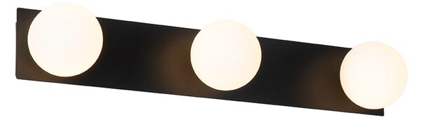 Applique da parete moderna nera 48 cm IP44 3 luci - Cederic