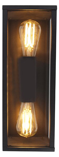 Applique da parete Industriale Nera 38 cm 2 luci IP44 - CHARLOIS