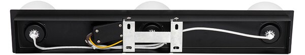 Applique da parete moderna nera 48 cm IP44 3 luci - Cederic