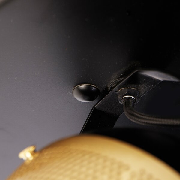 Faretto industriale nero con ottone 3 luci - Haicha