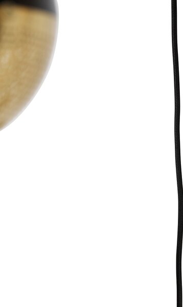 Lampada a sospensione industriale nera con ottone 5 luci - Haicha