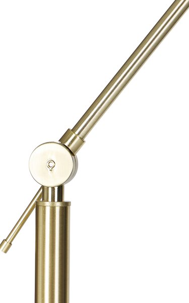 Lampada da terra moderna oro con paralume bianco 50 cm regolabile - Editor