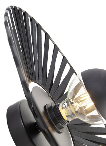 Lampada da parete rustica nera - LLeia