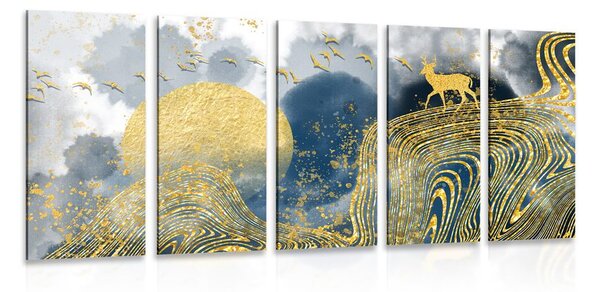 Quadri 5 pezzi – Paesaggio miracoloso