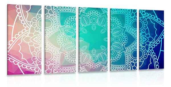 Quadri 5 pezzi – Mandala pastello