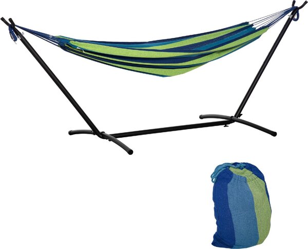 VivaGarden Amaca da Giardino Autoportante con Supporto Altezza Regolabile e Borsa di Trasporto 298x117x105 cm colore Verde