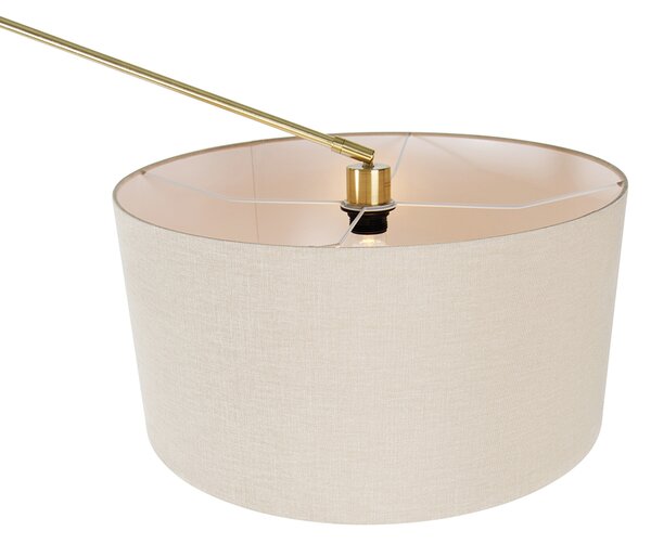 Lampada da terra oro con paralume marrone chiaro 50 cm regolabile - Editor