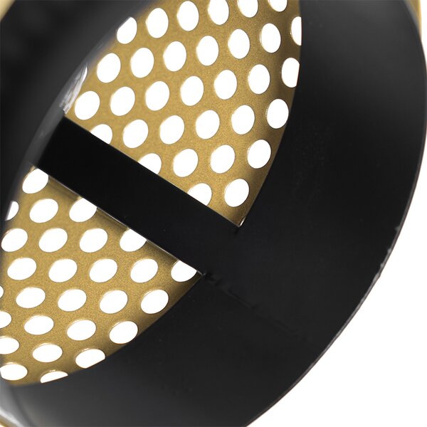 Faretto industriale nero con oro - Kayden