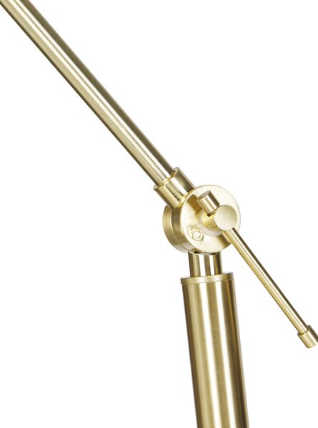 Lampada da terra moderna oro con paralume bianco 50 cm regolabile - Editor