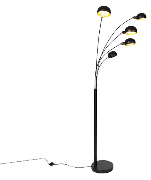 Lampada da terra intelligente nera 5 luci incl. Wifi B35 - Sixties