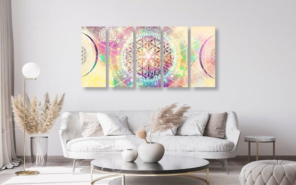 Quadri 5 pezzi – Mandala in versione interessante