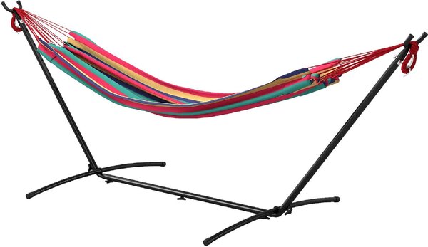 VivaGarden Amaca da Giardino Autoportante con Supporto Altezza Regolabile e Borsa di Trasporto 310x117x105 cm colore Rosso