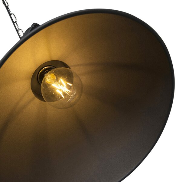 Lampada a sospensione industriale intelligente nera incl. A60 WiFi 38,5 cm - Sicko