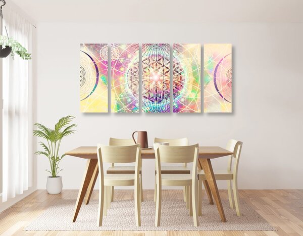 Quadri 5 pezzi – Mandala in versione interessante
