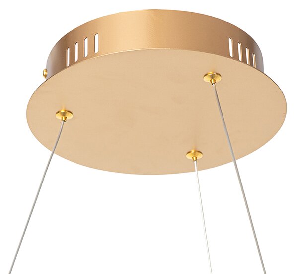 Lampada a sospensione di design oro 80 cm incl. LED dimmerabile a 3 livelli - Anello