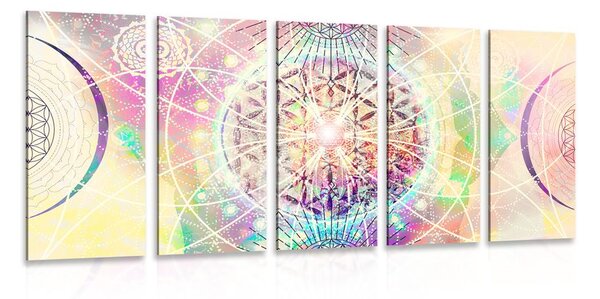 Quadri 5 pezzi – Mandala in versione interessante
