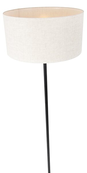 Lampada da terra nera con paralume grigio chiaro 50 cm - Simplo