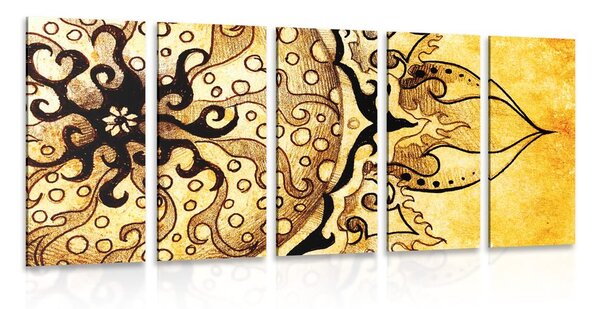 Quadri 5 pezzi – Mandala con tocco vintage