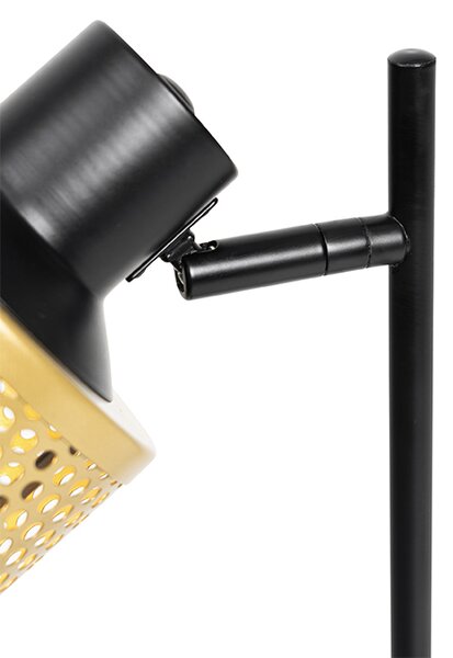 Lampada da tavolo industriale nera con oro - Kayden