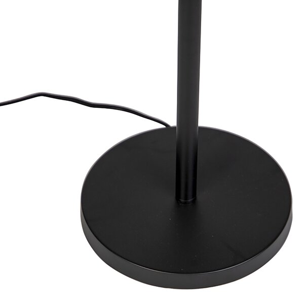 Lampada da terra nera con paralume grigio chiaro 50 cm - Simplo