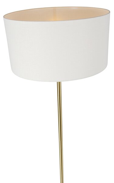 Lampada da terra ottone con paralume bianco 50 cm - Simplo