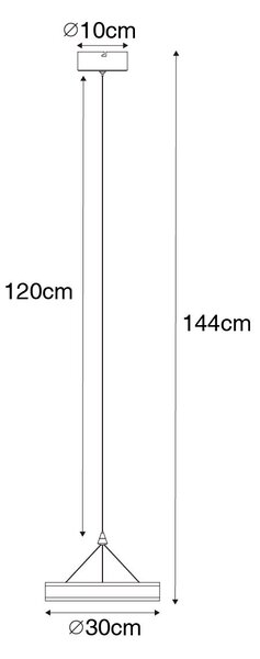 Lampada a sospensione in ottone 30 cm incl. LED dimmerabile a 3 step - Lyani