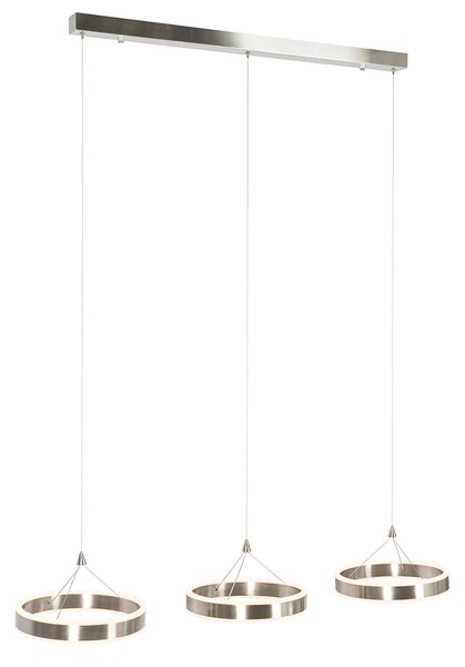Lampada a sospensione in acciaio rettangolare con LED dimmerabile a 3 livelli 3 luci - Lyani