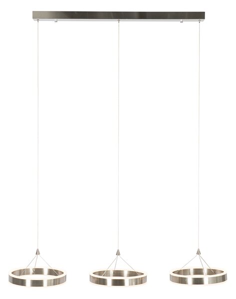 Lampada a sospensione in acciaio rettangolare con LED dimmerabile a 3 livelli 3 luci - Lyani
