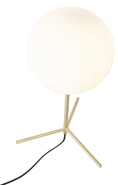Lampada da tavolo Art Déco in ottone con vetro opalino 45,5 cm - Pallon