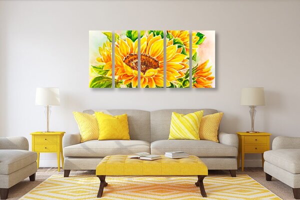 Quadri 5 pezzi – Girasole splendido