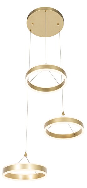 Lampada a sospensione rotonda in ottone con LED a 3 step dimmerabile 3 luci - Lyani