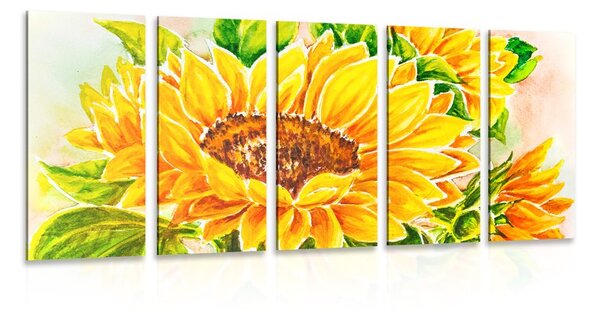 Quadri 5 pezzi – Girasole splendido