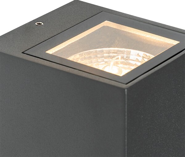 Applique da parete grigia 2 luci IP44 con sensore crepuscolare - Baleno
