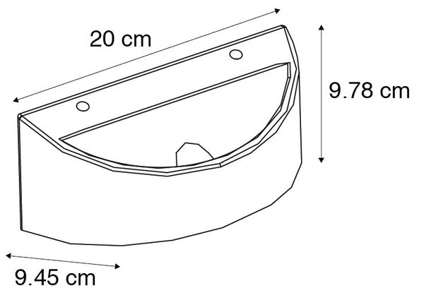 Applique da parete rustica in cemento semicircolare - Adelaide