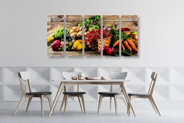 Quadri 5 pezzi – Frutta e verdura fresca