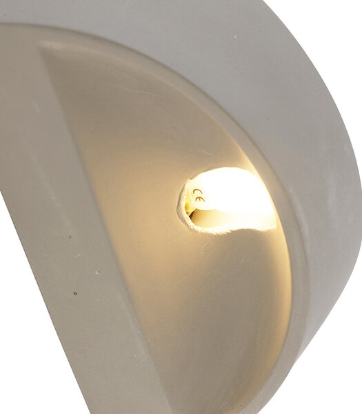 Applique da parete rustica in cemento semicircolare - Adelaide